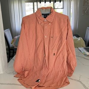 Tommy Hilfiger dress shirt orange and white